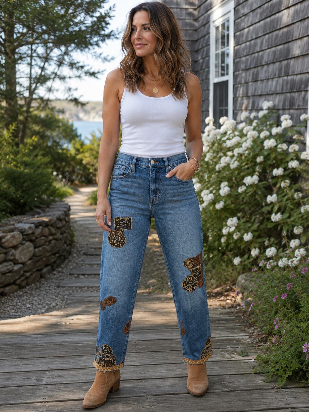 Upcycled designer jeans by SaintArtPhilly. Good for the planet
